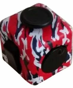 Fidget Cube Red & Blue Swirl